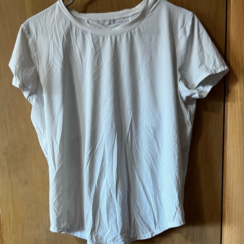 Zyia White Split Mesh Back Short Sleeve Athletic Shirt Size XL​​